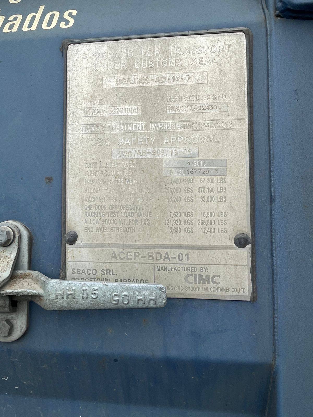 Морской контейнер SEGU1677295